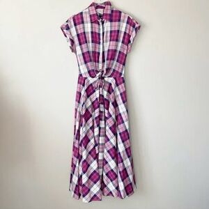Sara Roka Adalyn Summer Madras Dress, Cotton/ Linen, Italy 42 (US 6)